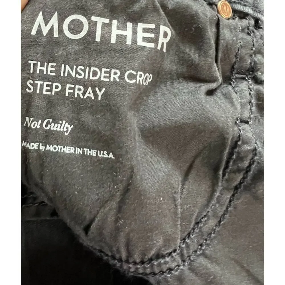 Mother The Insider Crop Ankle Not Guilty Womens Black Jeans Size 25 - Picture 9 of 10